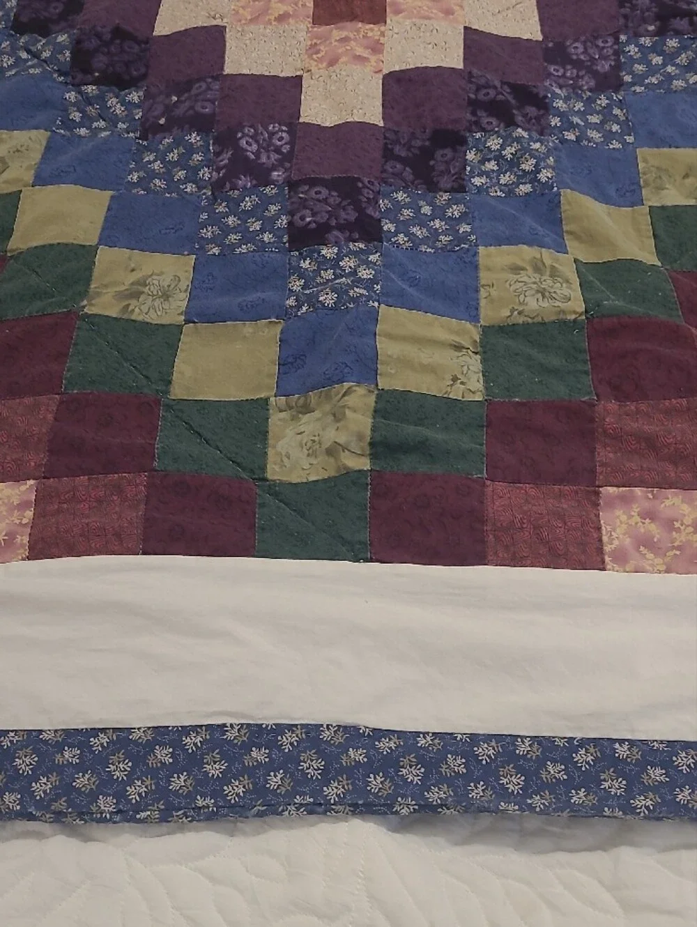 Multicolor Patchwork Quilt - Purple, Blue & Green